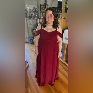 City Studio Strapless Burgundy Dress